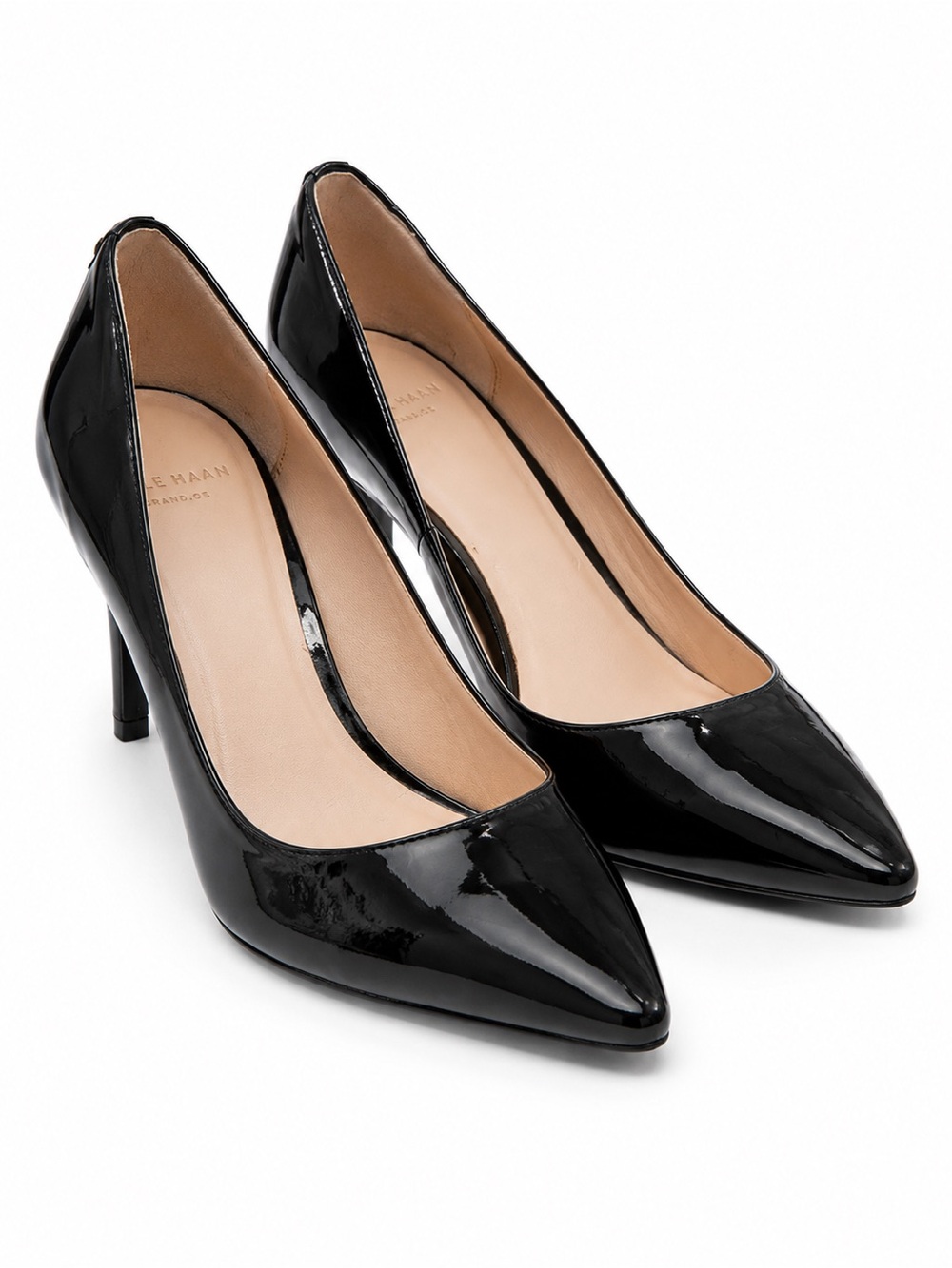 Cole Haan Grand.ØS Black Patent Leather Pointed Toe Pumps Heels Size 8.5